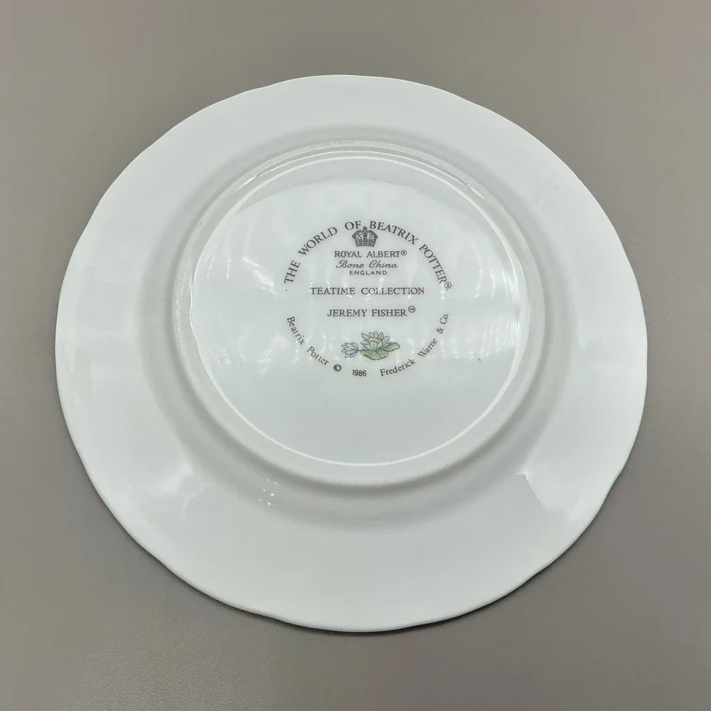 Royal Albert Beatrix Potter Jeremy Fisher Teatime Bone China Plate 1986 England